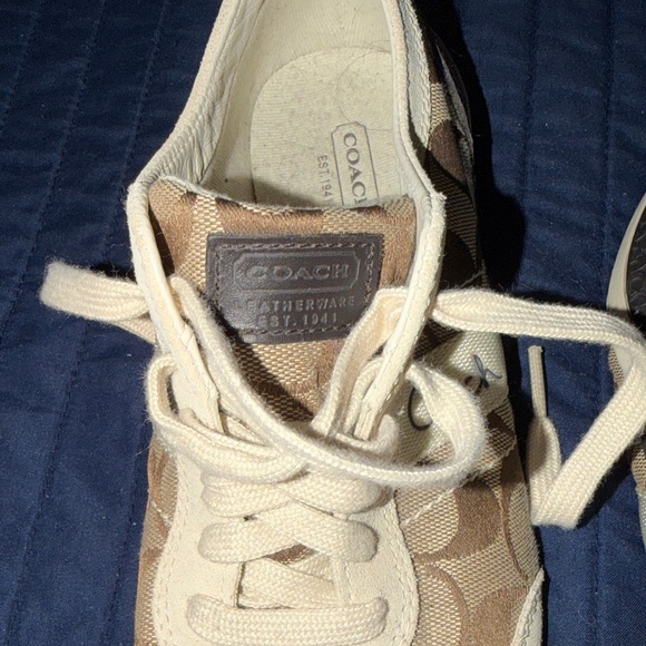 Coach Tan and Cream Patterned Sneakers - Picture 6 of 7